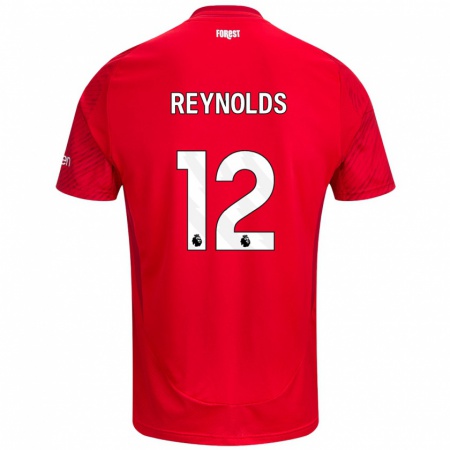 Kandiny Niño Camiseta Niamh Reynolds #12 Rojo Blanco 1ª Equipación 2024/25 La Camisa Chile