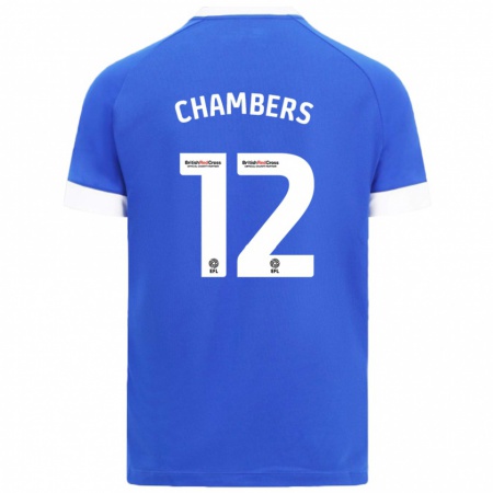 Kandiny Niño Camiseta Calum Chambers #12 Azul Cielo 1ª Equipación 2024/25 La Camisa Chile