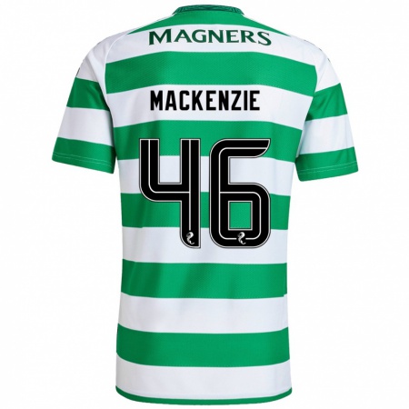 Kandiny Niño Camiseta Magnus Mackenzie #46 Verde Blanco 1ª Equipación 2024/25 La Camisa Chile