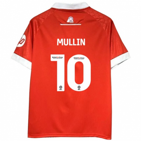 Kandiny Niño Camiseta Paul Mullin #10 Rojo Blanco 1ª Equipación 2024/25 La Camisa Chile