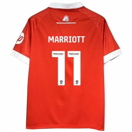 Kandiny Niño Camiseta Jack Marriott #11 Rojo Blanco 1ª Equipación 2024/25 La Camisa Chile