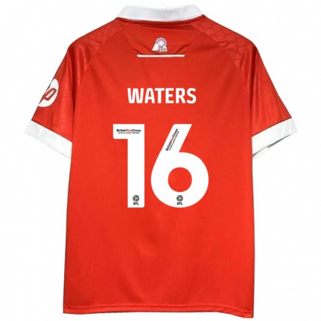 Kandiny Niño Camiseta Billy Waters #16 Rojo Blanco 1ª Equipación 2024/25 La Camisa Chile