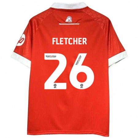 Kandiny Niño Camiseta Steven Fletcher #26 Rojo Blanco 1ª Equipación 2024/25 La Camisa Chile