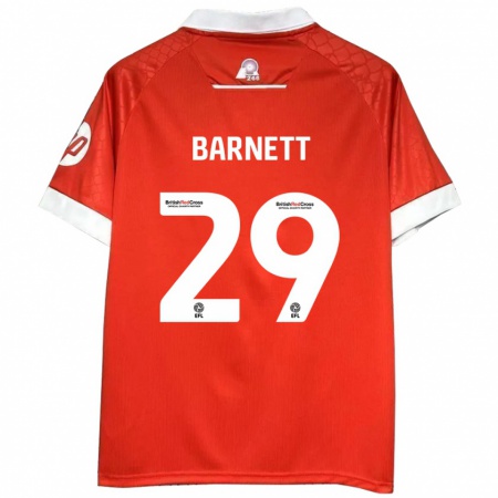 Kandiny Niño Camiseta Ryan Barnett #29 Rojo Blanco 1ª Equipación 2024/25 La Camisa Chile