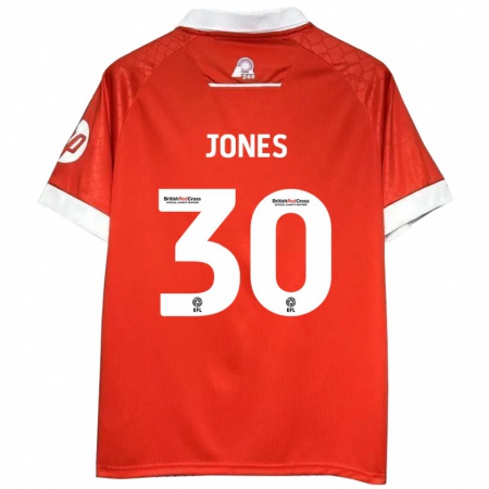 Kandiny Niño Camiseta James Jones #30 Rojo Blanco 1ª Equipación 2024/25 La Camisa Chile