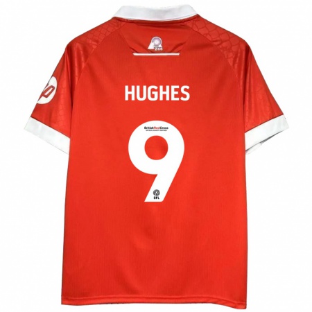 Kandiny Niño Camiseta Rosie Hughes #9 Rojo Blanco 1ª Equipación 2024/25 La Camisa Chile