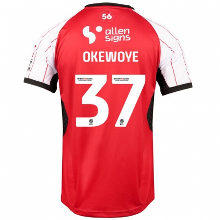 Kandiny Niño Camiseta Gbolahan Okewoye #37 Blanco 1ª Equipación 2024/25 La Camisa Chile