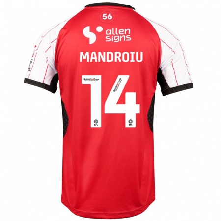 Kandiny Niño Camiseta Daniel Mandroiu #14 Blanco 1ª Equipación 2024/25 La Camisa Chile