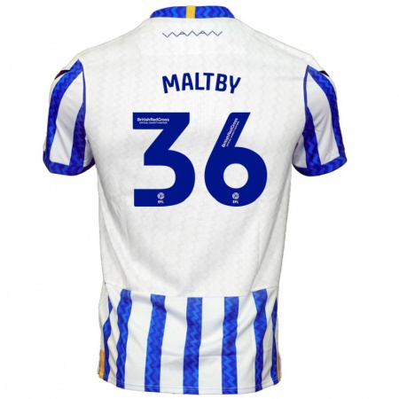 Kandiny Niño Camiseta Mackenzie Maltby #36 Azul Blanco 1ª Equipación 2024/25 La Camisa Chile