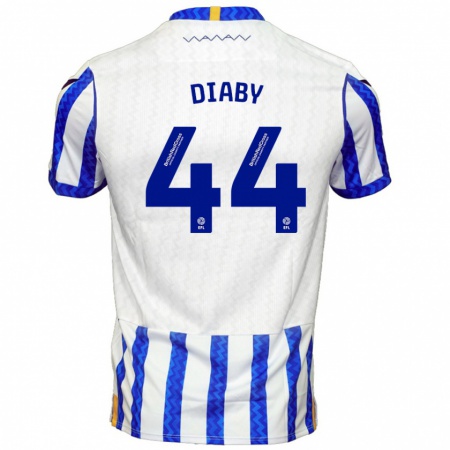 Kandiny Niño Camiseta Momo Diaby #44 Azul Blanco 1ª Equipación 2024/25 La Camisa Chile