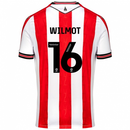 Kandiny Niño Camiseta Ben Wilmot #16 Rojo Blanco 1ª Equipación 2024/25 La Camisa Chile