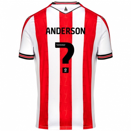 Kandiny Niño Camiseta Freddie Anderson #0 Rojo Blanco 1ª Equipación 2024/25 La Camisa Chile