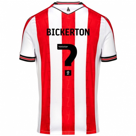 Kandiny Niño Camiseta Josh Bickerton #0 Rojo Blanco 1ª Equipación 2024/25 La Camisa Chile