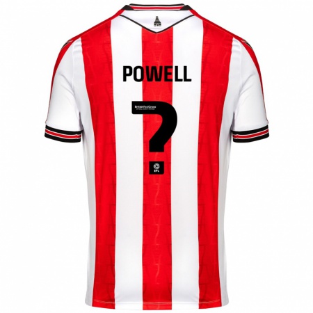 Kandiny Niño Camiseta Owen Powell #0 Rojo Blanco 1ª Equipación 2024/25 La Camisa Chile