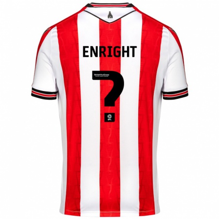 Kandiny Niño Camiseta Luke Enright #0 Rojo Blanco 1ª Equipación 2024/25 La Camisa Chile