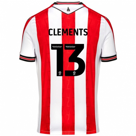 Kandiny Niño Camiseta Daisy Clements #13 Rojo Blanco 1ª Equipación 2024/25 La Camisa Chile