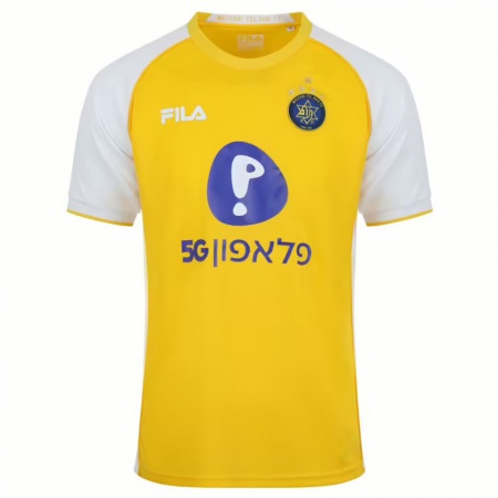 Kandiny Niño Camiseta Daniel Tishler #0 Amarillo Blanco 1ª Equipación 2024/25 La Camisa Chile