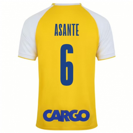 Kandiny Niño Camiseta Tyrese Asante #6 Amarillo Blanco 1ª Equipación 2024/25 La Camisa Chile