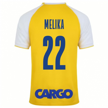 Kandiny Niño Camiseta Ofek Melika #22 Amarillo Blanco 1ª Equipación 2024/25 La Camisa Chile