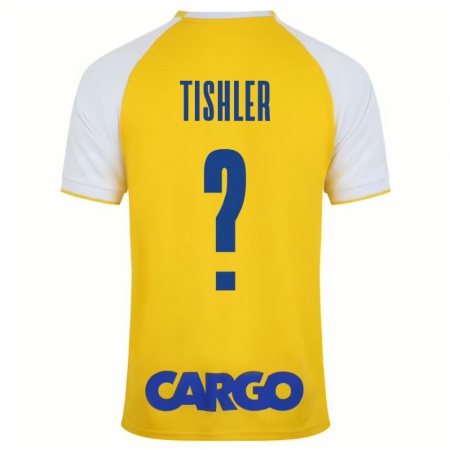 Kandiny Niño Camiseta Daniel Tishler #0 Amarillo Blanco 1ª Equipación 2024/25 La Camisa Chile