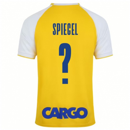 Kandiny Niño Camiseta Liran Shpigel #0 Amarillo Blanco 1ª Equipación 2024/25 La Camisa Chile