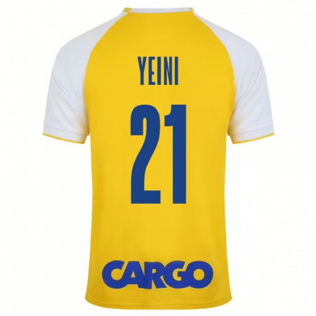 Kandiny Niño Camiseta Sheran Yeini #21 Amarillo Blanco 1ª Equipación 2024/25 La Camisa Chile