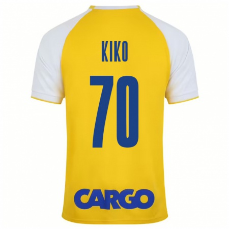 Kandiny Niño Camiseta Kiko Bondoso #70 Amarillo Blanco 1ª Equipación 2024/25 La Camisa Chile