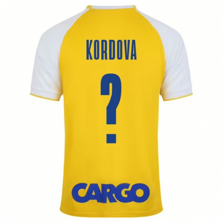 Kandiny Niño Camiseta Adir Kordova #0 Amarillo Blanco 1ª Equipación 2024/25 La Camisa Chile