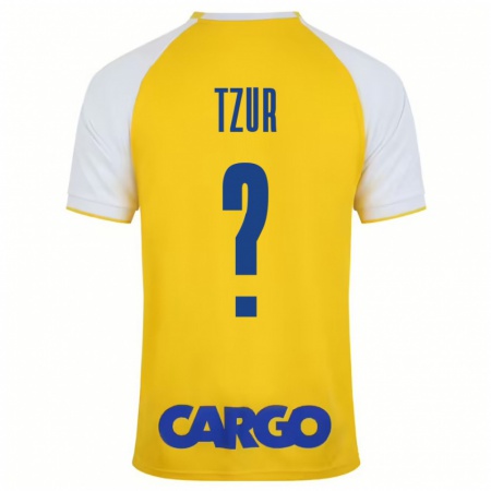 Kandiny Niño Camiseta Amit Tzur #0 Amarillo Blanco 1ª Equipación 2024/25 La Camisa Chile