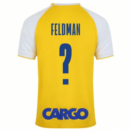 Kandiny Niño Camiseta Ron Feldman #0 Amarillo Blanco 1ª Equipación 2024/25 La Camisa Chile