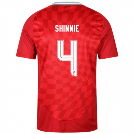 Kandiny Niño Camiseta Graeme Shinnie #4 Rojo 1ª Equipación 2024/25 La Camisa Chile