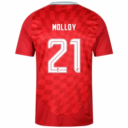 Kandiny Niño Camiseta Gavin Molloy #21 Rojo 1ª Equipación 2024/25 La Camisa Chile