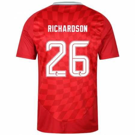 Kandiny Niño Camiseta Jayden Richardson #26 Rojo 1ª Equipación 2024/25 La Camisa Chile