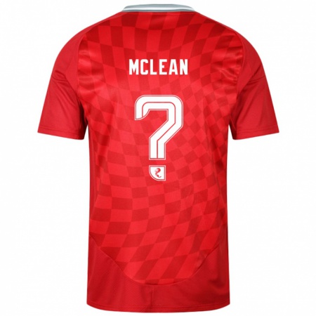 Kandiny Niño Camiseta Sam Mclean #0 Rojo 1ª Equipación 2024/25 La Camisa Chile