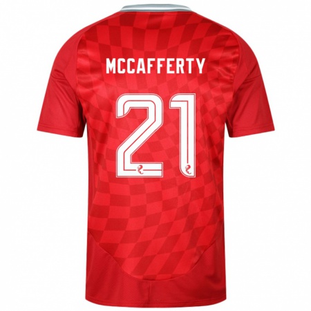 Kandiny Niño Camiseta Eirinn Mccafferty #21 Rojo 1ª Equipación 2024/25 La Camisa Chile