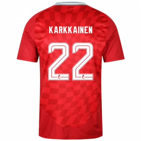 Kandiny Niño Camiseta Elena Kärkkäinen #22 Rojo 1ª Equipación 2024/25 La Camisa Chile