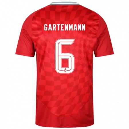 Kandiny Niño Camiseta Stefan Gartenmann #6 Rojo 1ª Equipación 2024/25 La Camisa Chile