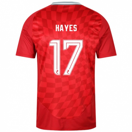 Kandiny Niño Camiseta Jonny Hayes #17 Rojo 1ª Equipación 2024/25 La Camisa Chile