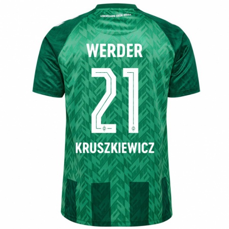 Kandiny Niño Camiseta Jakub Kruszkiewicz #21 Verde 1ª Equipación 2024/25 La Camisa Chile