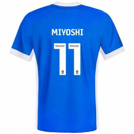 Kandiny Niño Camiseta Koji Miyoshi #11 Azul Blanco 1ª Equipación 2024/25 La Camisa Chile