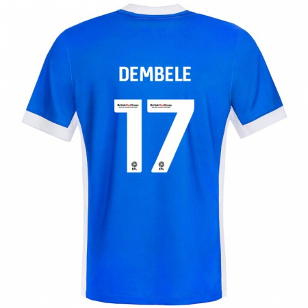 Kandiny Niño Camiseta Siriki Dembélé #17 Azul Blanco 1ª Equipación 2024/25 La Camisa Chile