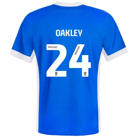 Kandiny Niño Camiseta Marcel Oakley #24 Azul Blanco 1ª Equipación 2024/25 La Camisa Chile