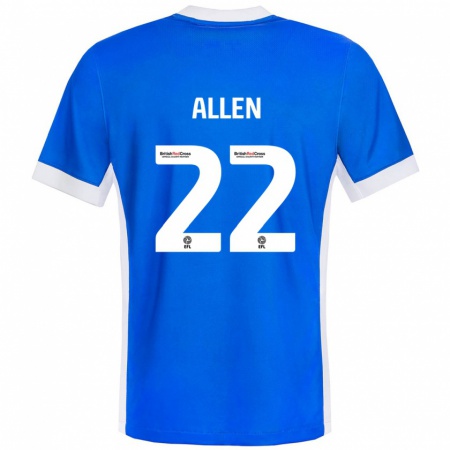 Kandiny Niño Camiseta Remi Allen #22 Azul Blanco 1ª Equipación 2024/25 La Camisa Chile