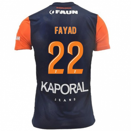 Kandiny Niño Camiseta Khalil Fayad #22 Azul Marino Naranja 1ª Equipación 2024/25 La Camisa Chile