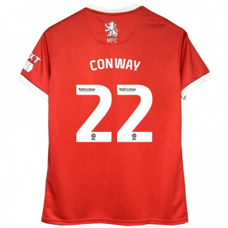 Kandiny Niño Camiseta Tommy Conway #22 Rojo Blanco 1ª Equipación 2024/25 La Camisa Chile