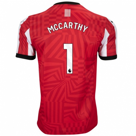 Kandiny Niño Camiseta Alex Mccarthy #1 Rojo Blanco 1ª Equipación 2024/25 La Camisa Chile