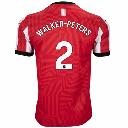 Kandiny Niño Camiseta Kyle Walker-Peters #2 Rojo Blanco 1ª Equipación 2024/25 La Camisa Chile