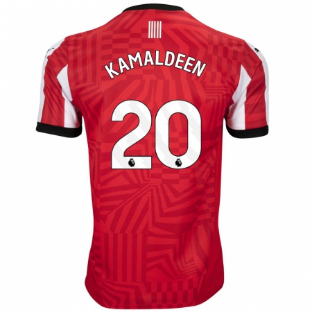 Kandiny Niño Camiseta Kamaldeen Sulemana #20 Rojo Blanco 1ª Equipación 2024/25 La Camisa Chile