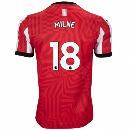 Kandiny Niño Camiseta Izzy Milne #18 Rojo Blanco 1ª Equipación 2024/25 La Camisa Chile