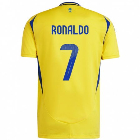 Kandiny Niño Camiseta Cristiano Ronaldo #7 Amarillo Azul 1ª Equipación 2024/25 La Camisa Chile